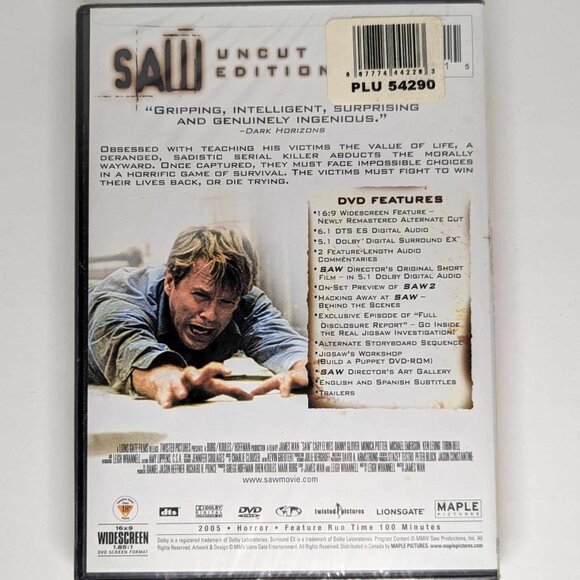 Saw 3 UNCUT ***SEALED DVD*** 4 FOR $15 - Picture 2 of 2